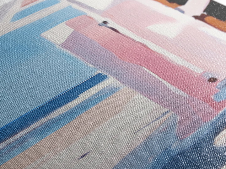 Beach Hut, Coastal Art, Ocean Wall Art, Seaside Retreat, Nautical Painting, Minimalist Beach Decor, Framed Canvas Print