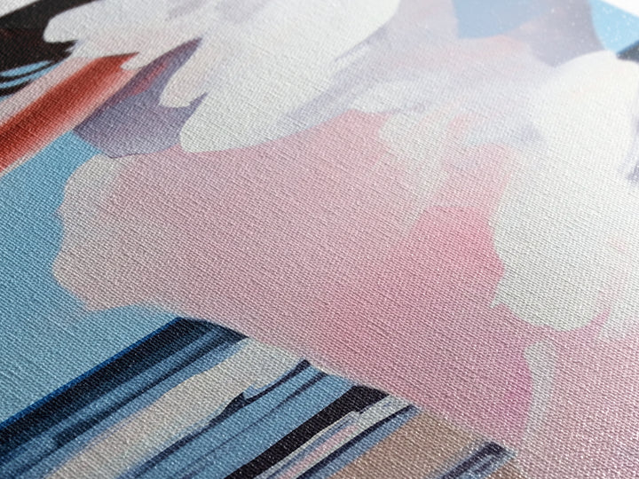 Beach Bride, Ocean Fashion, Elegant Woman, Framed Canvas Print, Coastal Wall Art, Soft Feminine Aesthetic, Living Room Wall Art