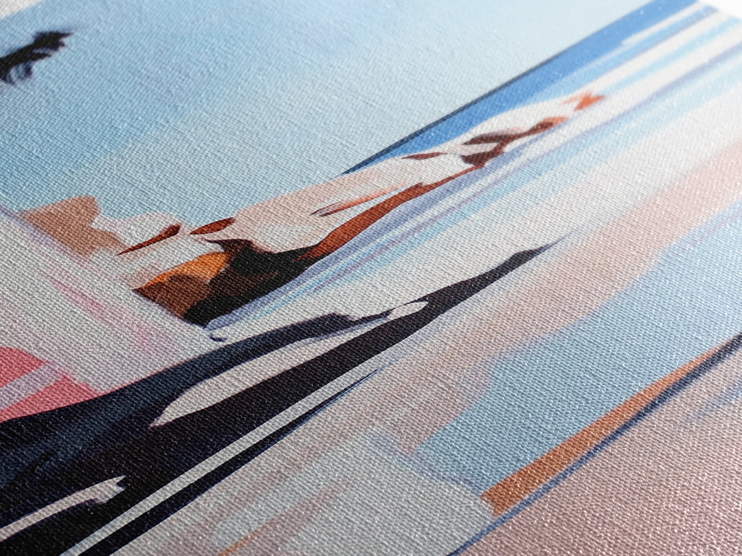 Cliffside, Ocean Horizon, Tranquil Seascape, Minimalist, Soft Pastel, Coastal Aesthetic, Serene Nature, Canvas Print