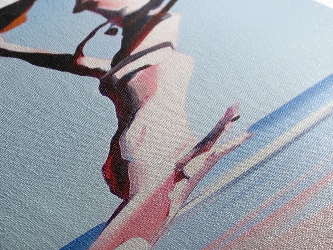 Coastal Branch, Ocean View, Blue Sky, Canvas Print, Modern Wall Art, Beach House Decor, Minimalist Painting, Living Room Art, Gift