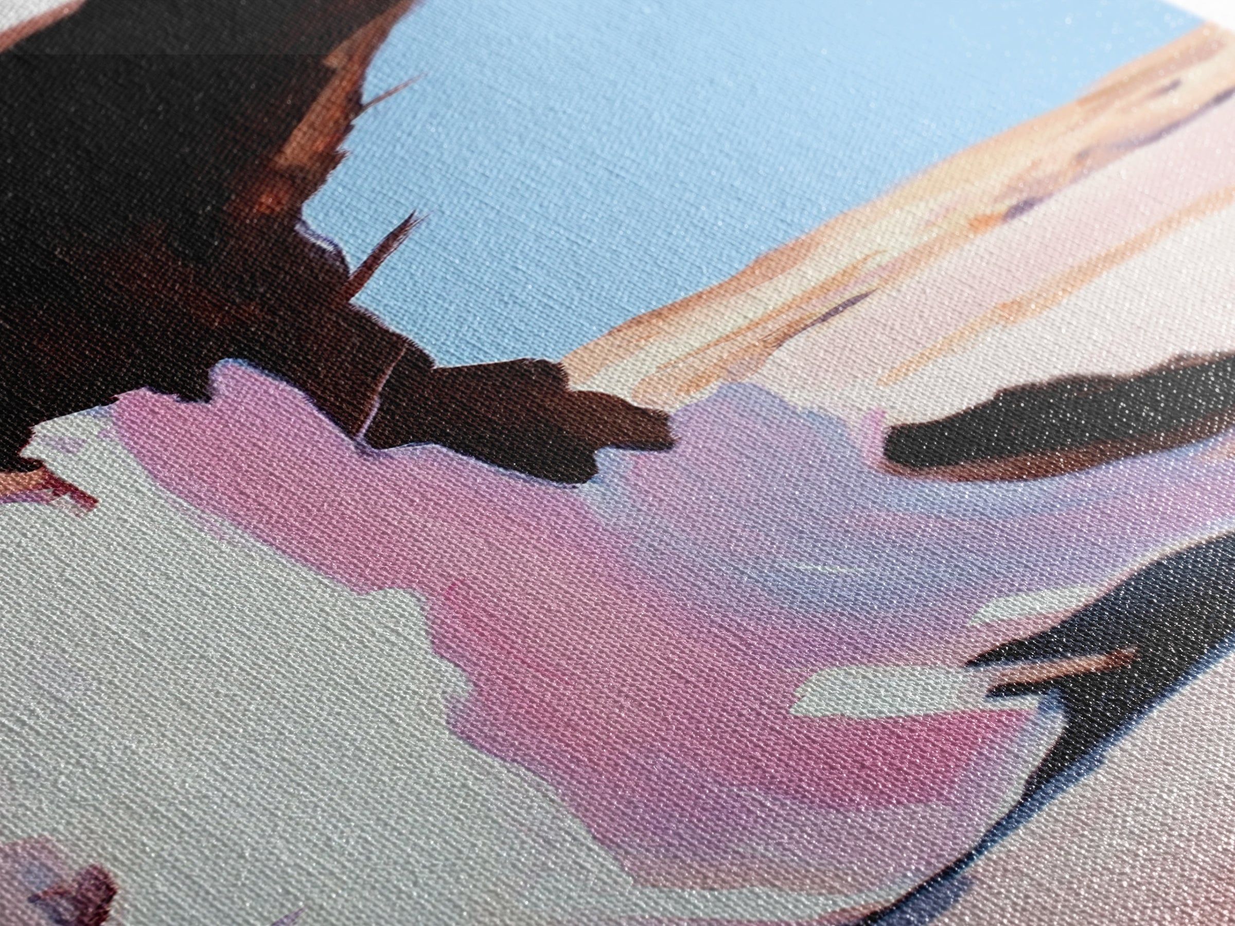 Desert Arch, Pink Sand, Minimalist Landscape, Framed Canvas Print, Boho Wall Art, Southwest Decor, Living Room Art, Nature Inspired