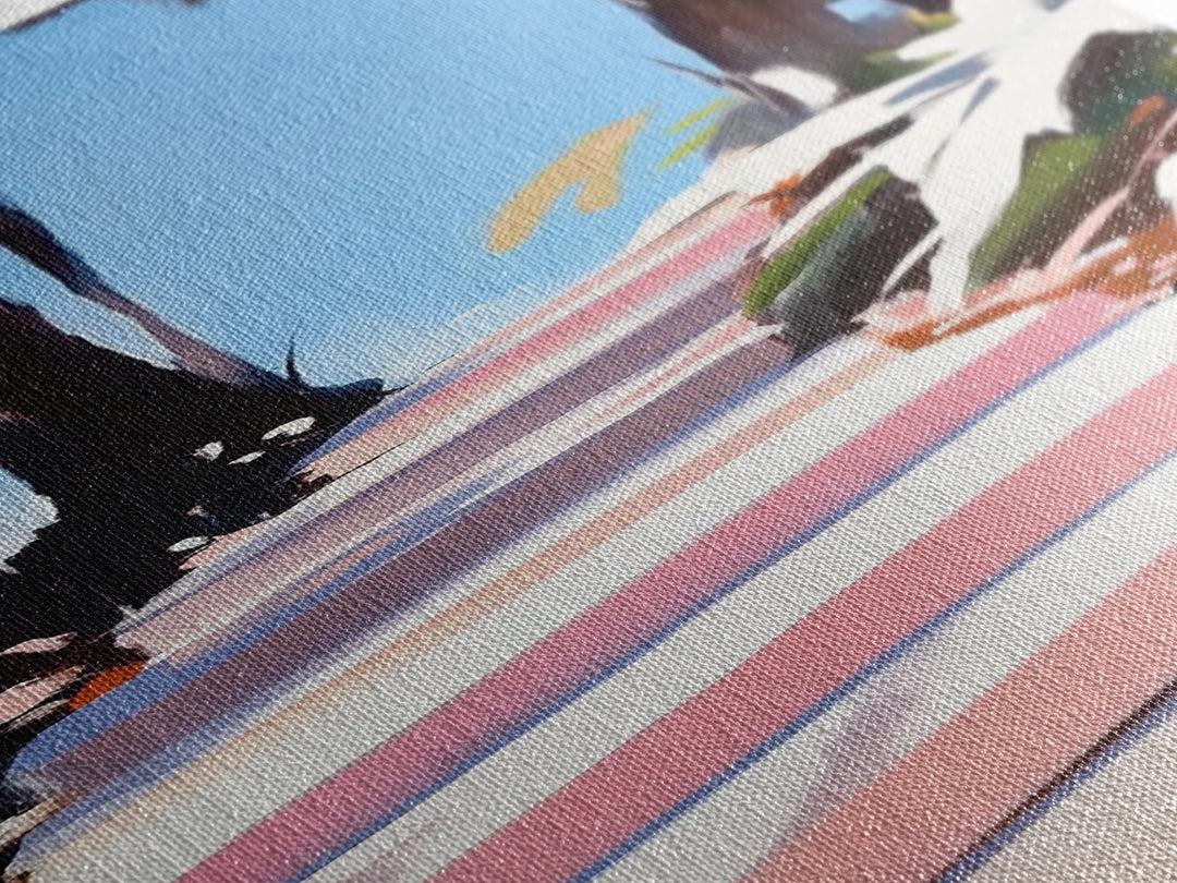 Coastal Pathway, Nature Wall Art, Beach House Decor, Minimalist Landscape, Framed Canvas Print, Blue Wall Art, Summer Aesthetic