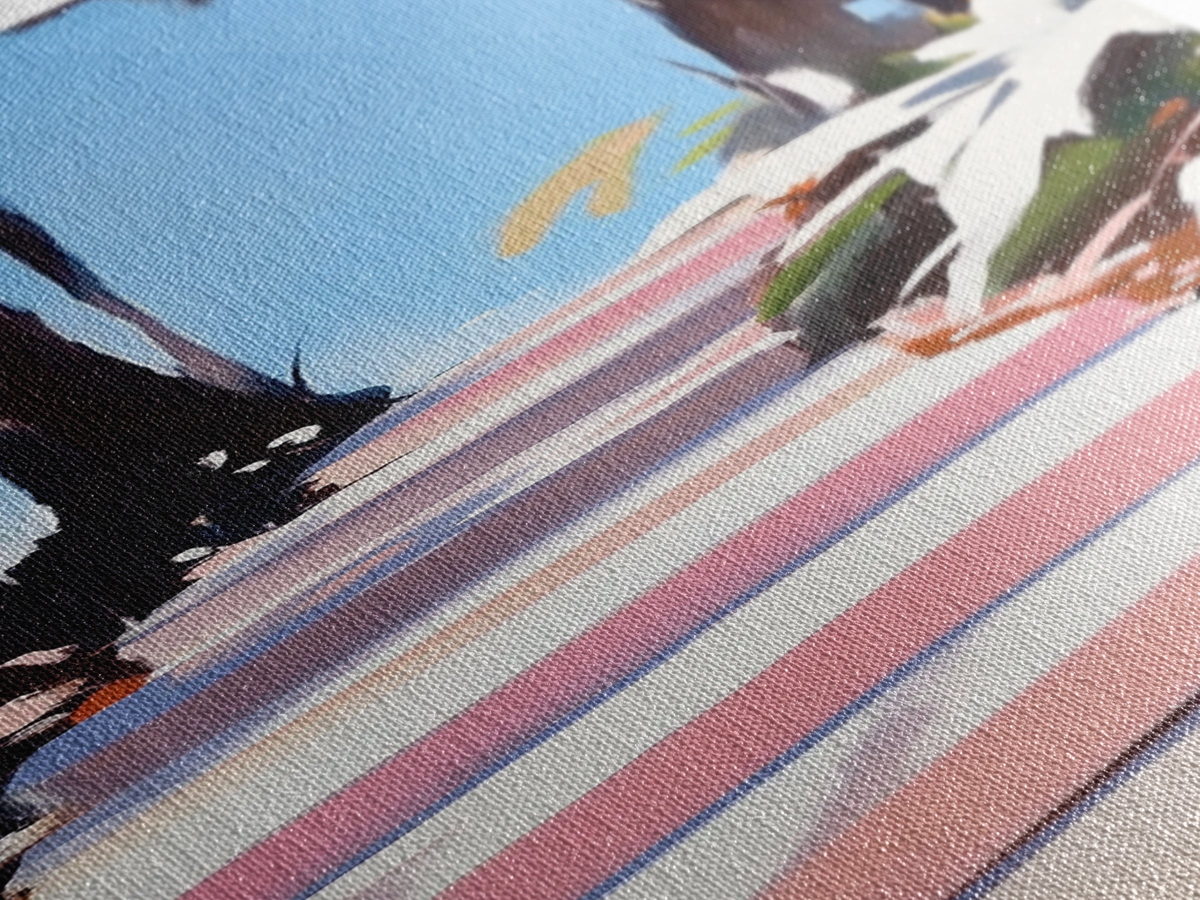 Coastal Pathway, Nature Wall Art, Beach House Decor, Minimalist Landscape, Framed Canvas Print, Blue Wall Art, Summer Aesthetic