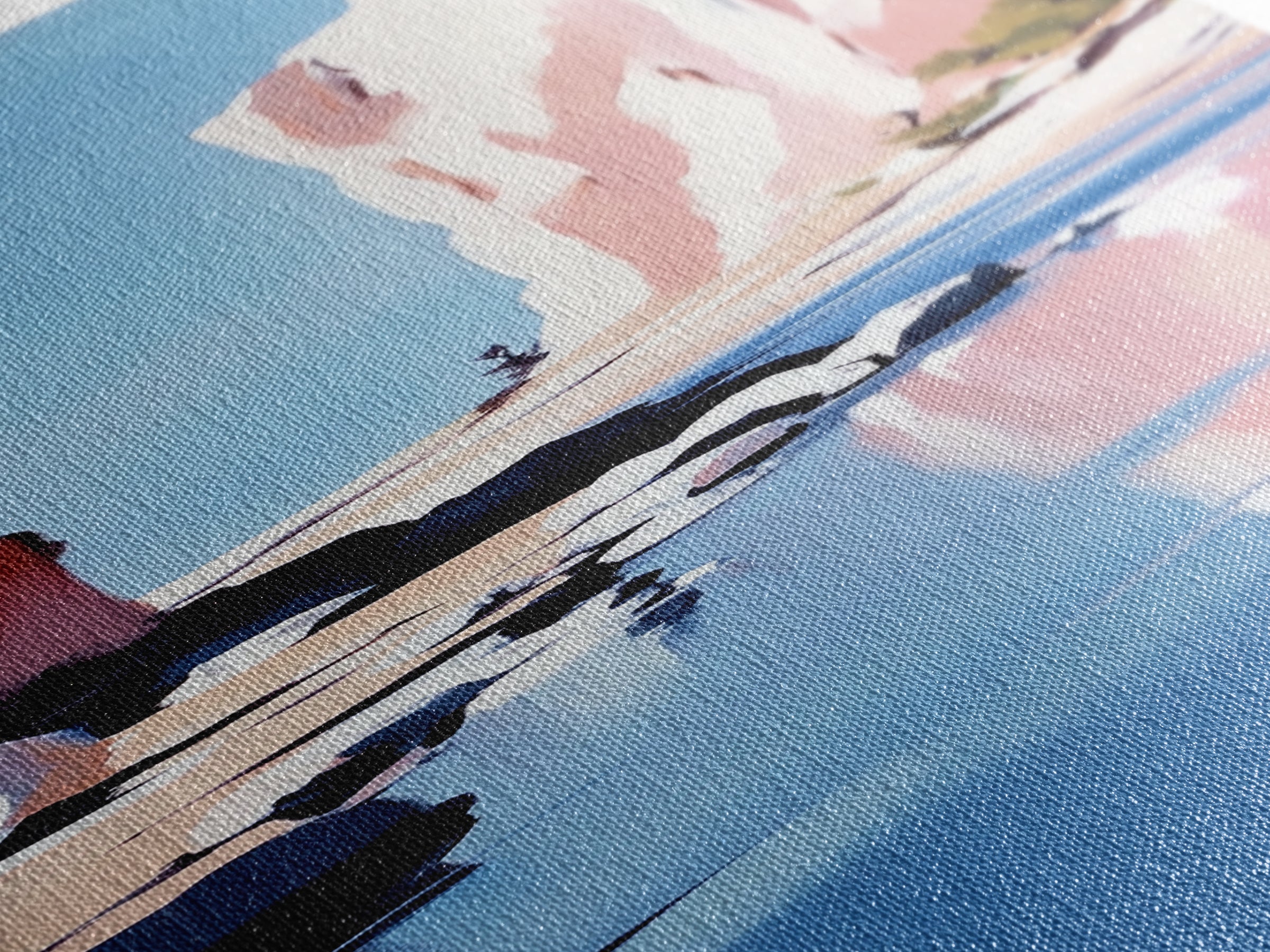 Canyon River, Rocky Reflections, Framed Canvas Print, Southwest Landscape, Desert Aesthetic, Serene Nature Art, Living Room Decor