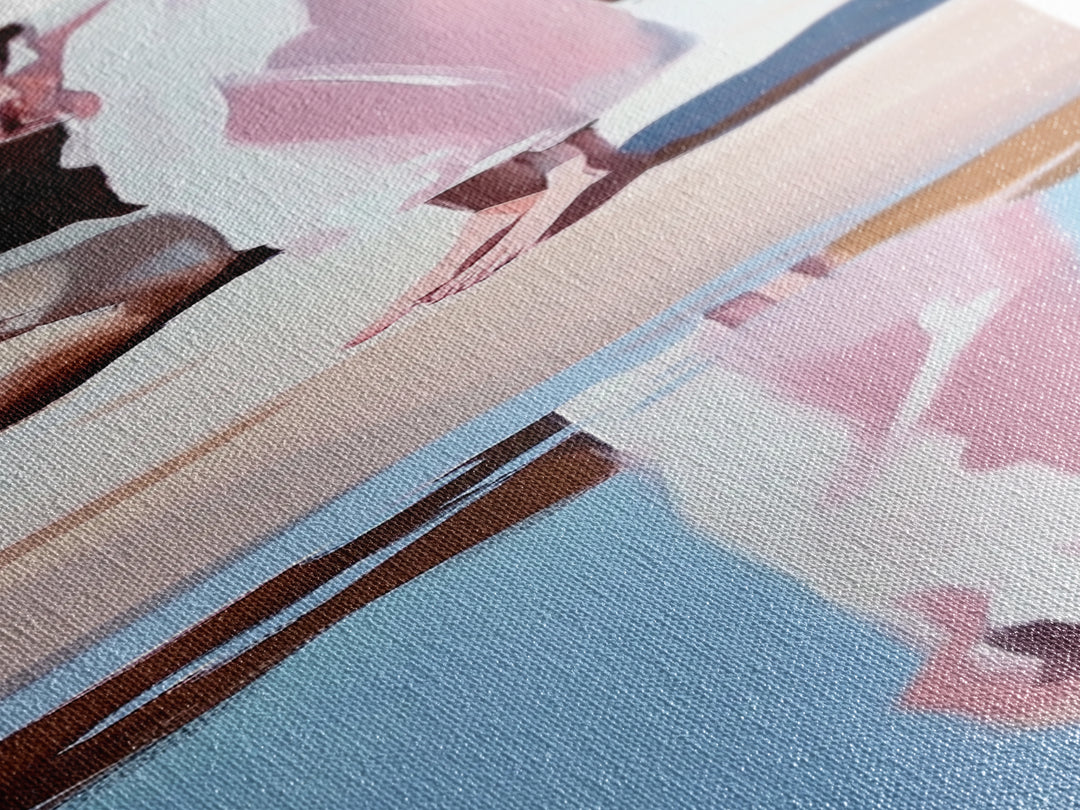 Barefoot Bliss, Soft Pastel Beach Art, Peaceful Escape, Serene Landscape, Earthy Tones, Coastal Decor, Bedroom Canvas Print