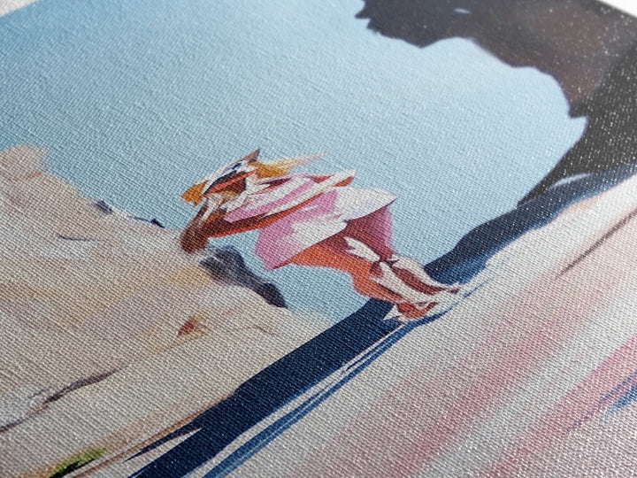 Canyon Sun, Boho Western Art, Desert Landscape Painting, Warm Earth Tones, Sunlit Rocks, Adventure Vibes, Southwest Canvas Print