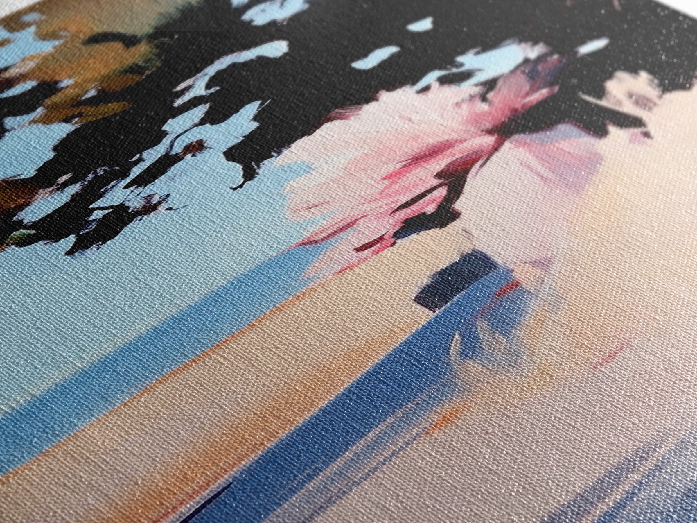 Coastal Serenity, Sunlit Landscape Art, Beachside Tranquility, Nature Inspired, Peaceful Horizon, Warm Aesthetic, Living Room Canvas Print