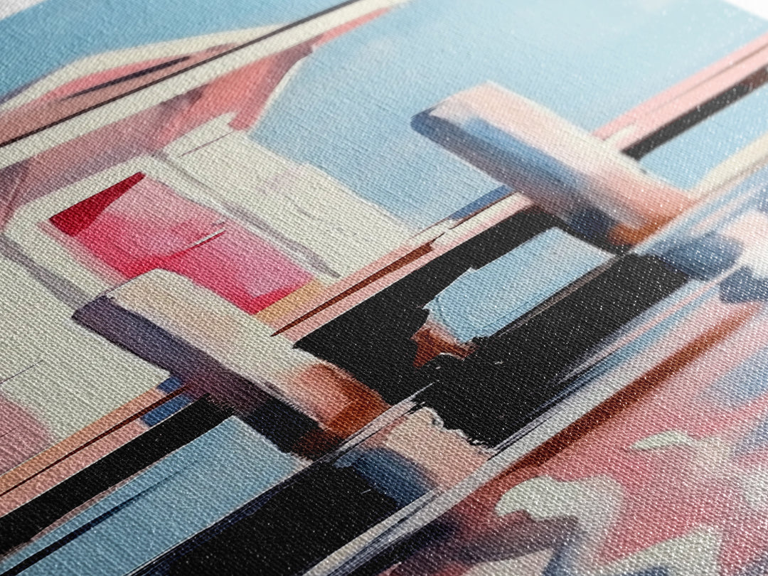 Dock House, Coastal Wall Art, Beach House Decor, Nautical Artwork, Ocean Reflection, Seaside Art, Living Room Art, Canvas Print