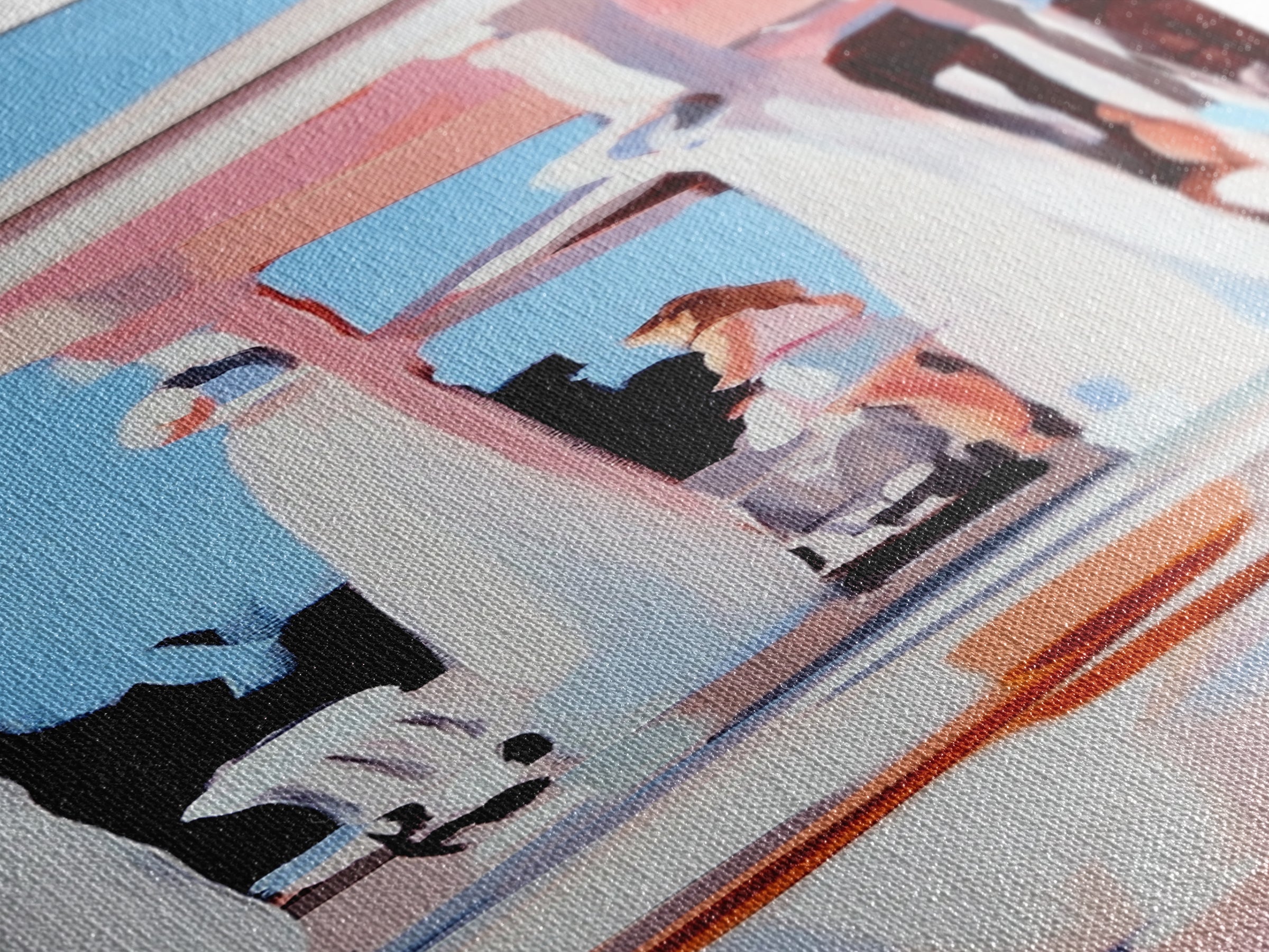 Coastal Columns, Summer Escape, Warm Pastels, Architecture Art, Framed Canvas Print, Living Room Wall Art, Modern Decor, Beach House Style