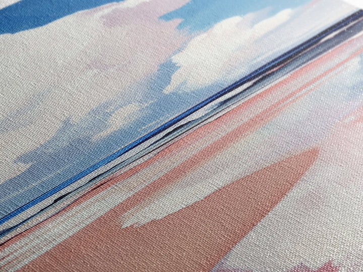 Cloud Reflection, Ocean Horizon, Tranquil Sky, Dreamy Seascape, Framed Canvas Print, Coastal Wall Art, Living Room Decor, Minimalist Blue