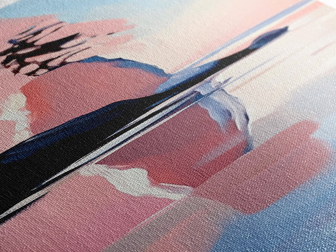 Coastal Rock, Serene Landscape, Pastel Seascape, Ocean Reflection, Boho Wall Art, Nature Inspired Framed Canvas Print, Living Room Decor