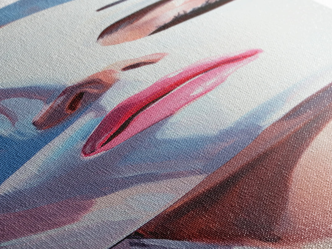 Masked Woman Portrait, Surreal Face Art, Abstract Feminine Painting, Contemporary Wall Art, Modern Aesthetic, Framed Canvas Print