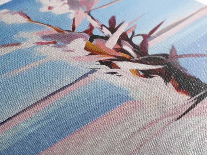 Desert Blossom, Modern Botanical, Pastel Wall Art, Canvas Print, Feminine Nature Decor, Soft Boho Aesthetic, Bedroom Wall Decor