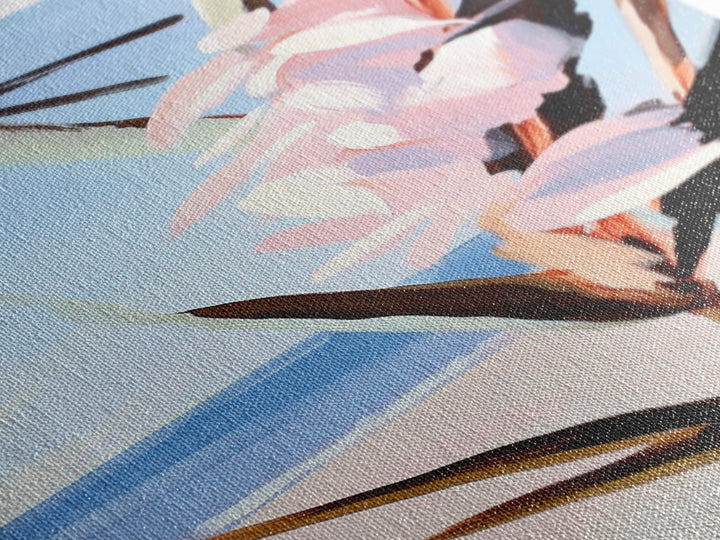 Beach Blossom, Ocean Flowers, Coastal Nature, Canvas Print, Summer Wall Art, Boho Botanical Decor, Pastel Floral Art, Living Room Wall Art