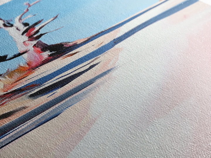 Coastal Tree, Beach Landscape Art, Modern Nature Print, Minimalist Decor, Neutral Wall Art, Framed Canvas Print, Living Room Art