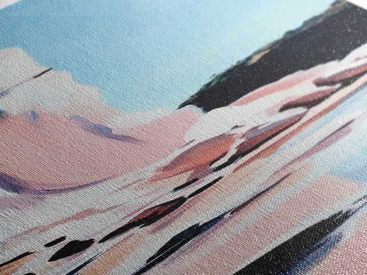 Cliffside Beauty, Ocean Landscape, Coastal Home Decor, Beach Wall Art, Modern Seascape, Framed Canvas Print, Minimalist Style