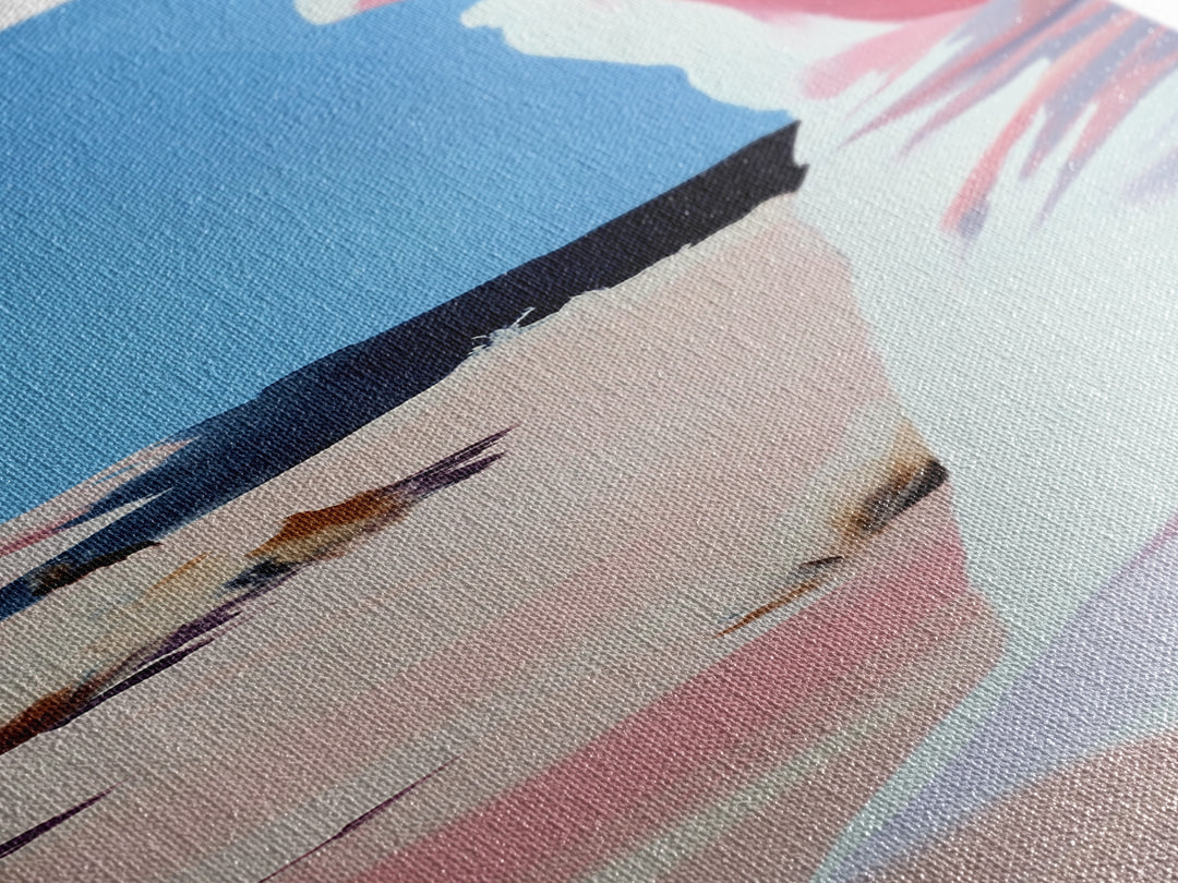 Desert Walk, Fashion Wall Art, Minimalist Figure Print, Warm Tones, Neutral Wall Decor, Modern Aesthetic, Framed Canvas Print