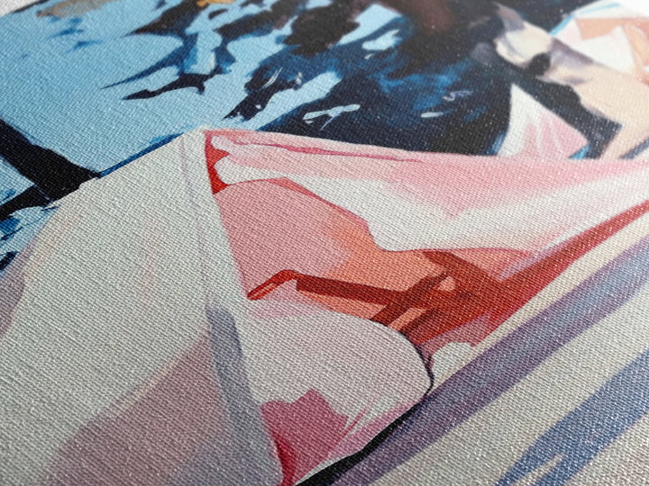 Boho Tent Camping, nature-inspired decor, adventure lover’s painting, rustic summer escape, whimsical outdoor scene, framed canvas print