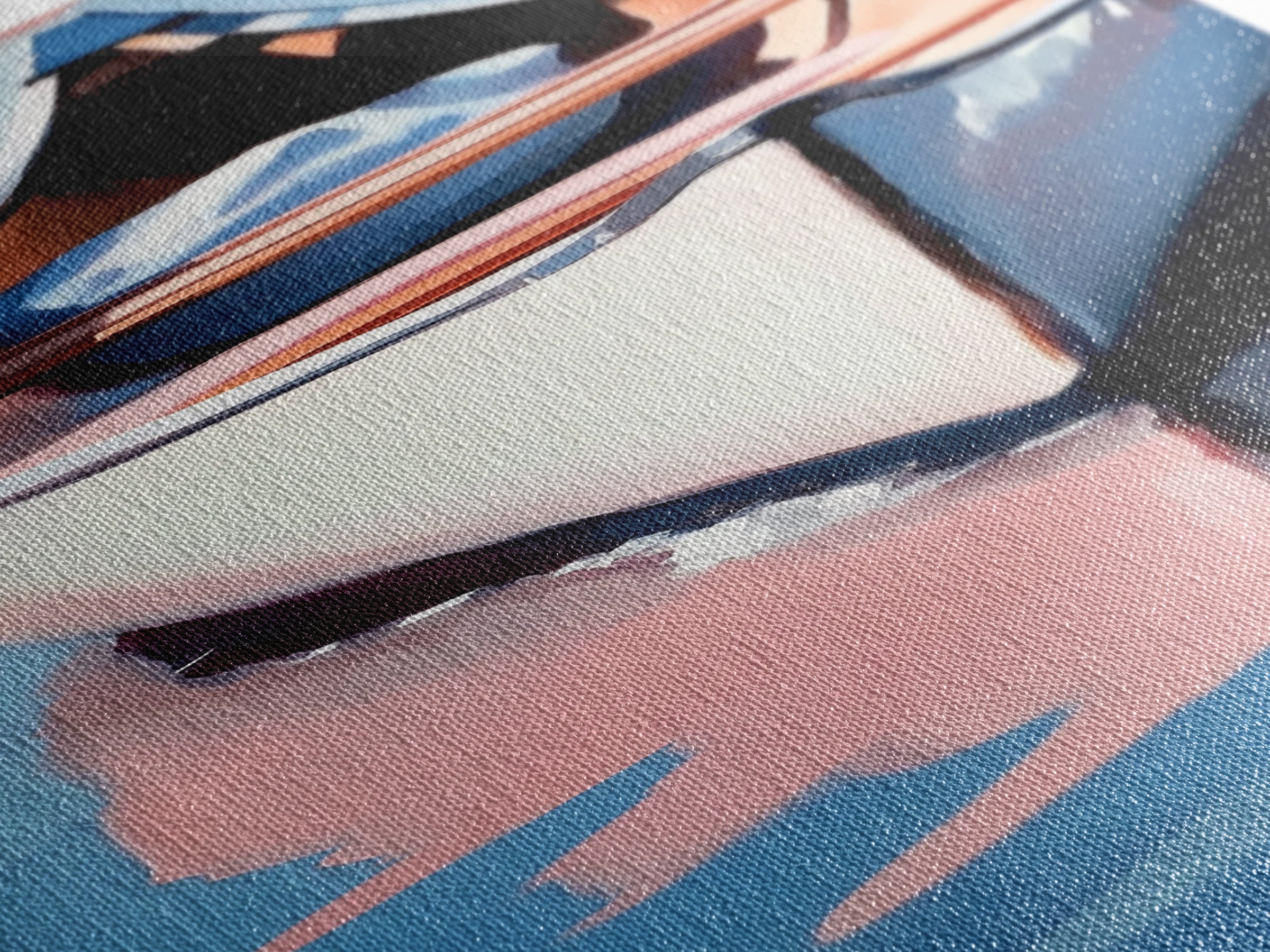 Canoe on Water, peaceful lake scene, wilderness art, adventure painting, modern minimalism, nature lover’s decor, framed canvas print