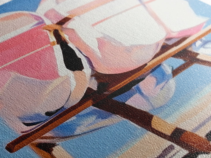 Beach Kayaks, Coastal Wall Art, Nautical Decor, Canvas Print, Minimalist Art, Modern Home Art, Summer Aesthetic, Boho Wall Art