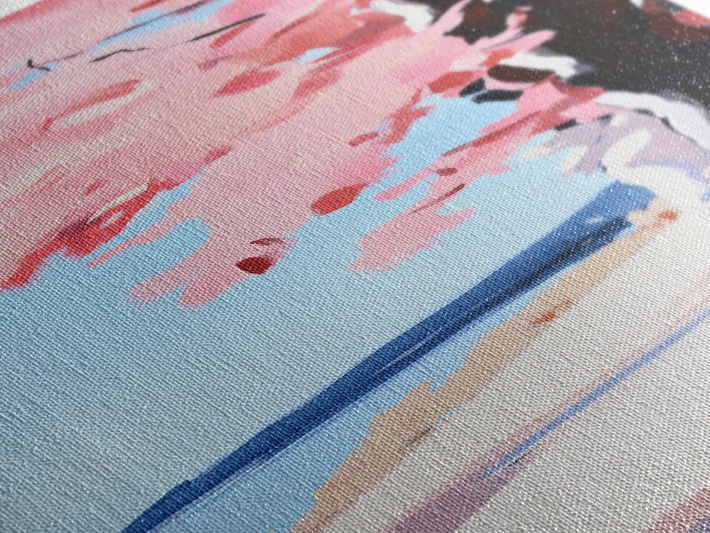 Cherry Blossom Tree, Pink Aesthetic, Nature Wall Art, Framed Canvas Print, Modern Minimalist, Japanese Inspired, Bedroom Decor