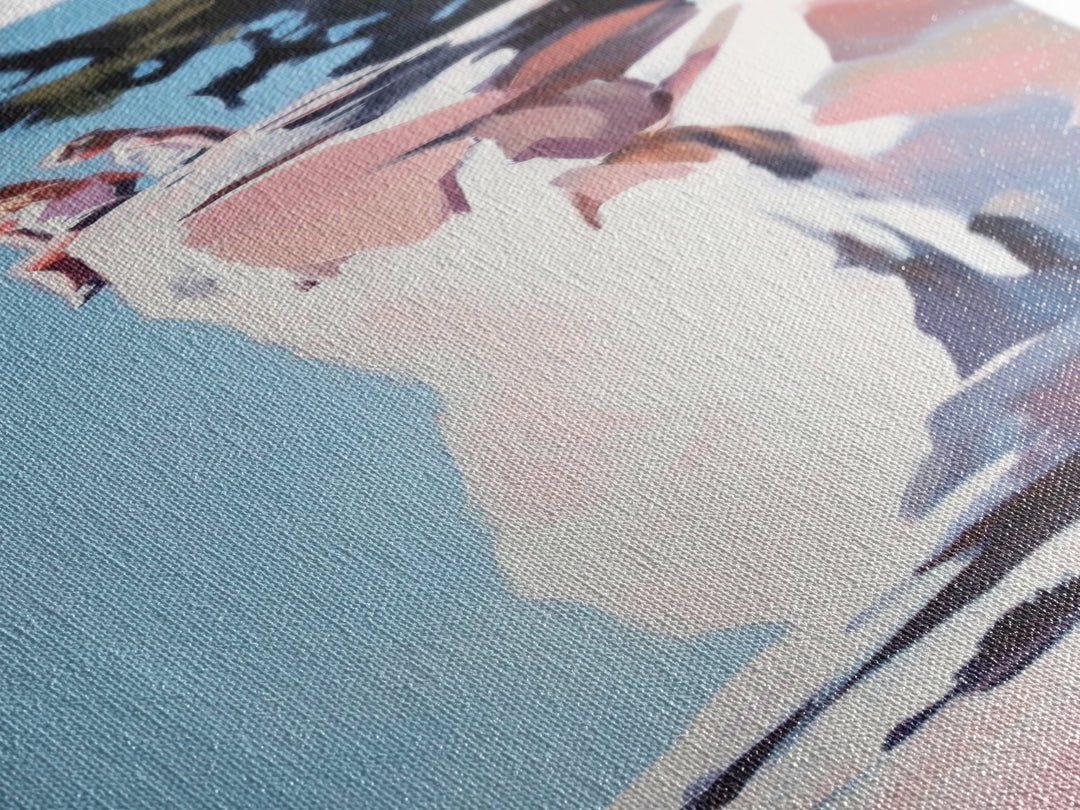 Adventure Awaits, Cliffside Wonder, Sunset Hues, Canvas Print, Minimalist Travel Art, Modern Wall Decor, Living Room Art, Beach Aesthetic