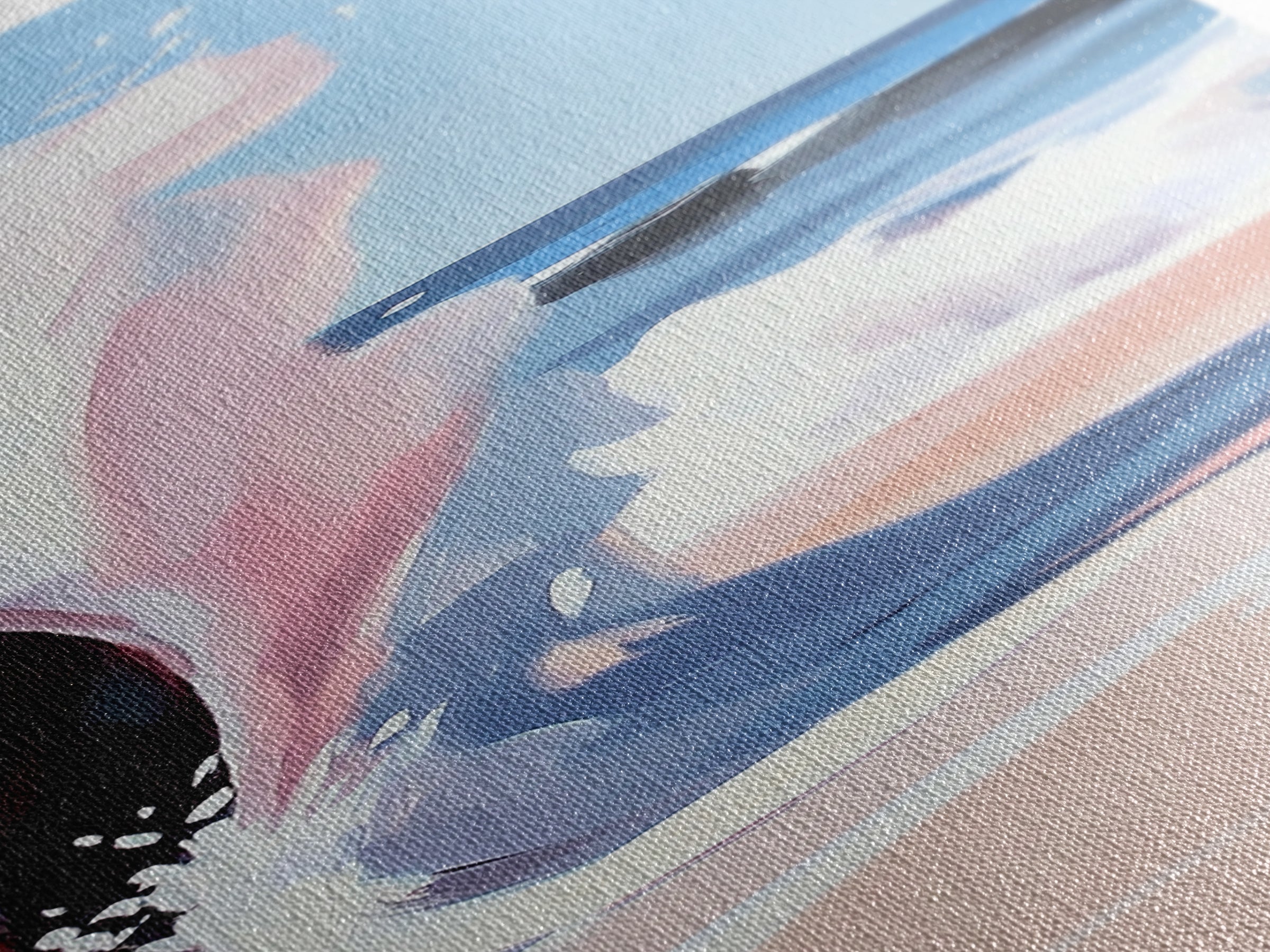 Coastal Wave, Pink Sunset, Canvas Print, Modern Beach Art, Abstract Ocean Wall Decor, Nautical Home Aesthetic, Living Room Art