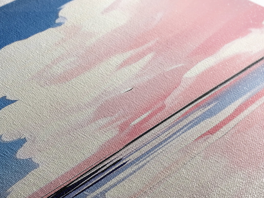 Dreamy Sky, Cotton Candy Clouds, Tranquil Seascape, Framed Canvas Print, Soft Pastel Art, Minimalist Ocean Decor, Bedroom Wall Art