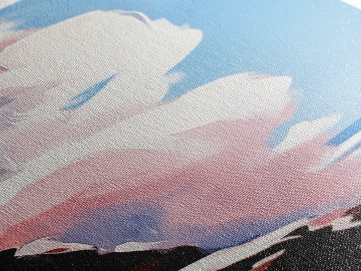 Coastal Clouds, Sunset Bliss, Ocean Horizon, Canvas Print, Beach Home Decor, Minimalist Wall Art, Seascape Aesthetic, Living Space Art