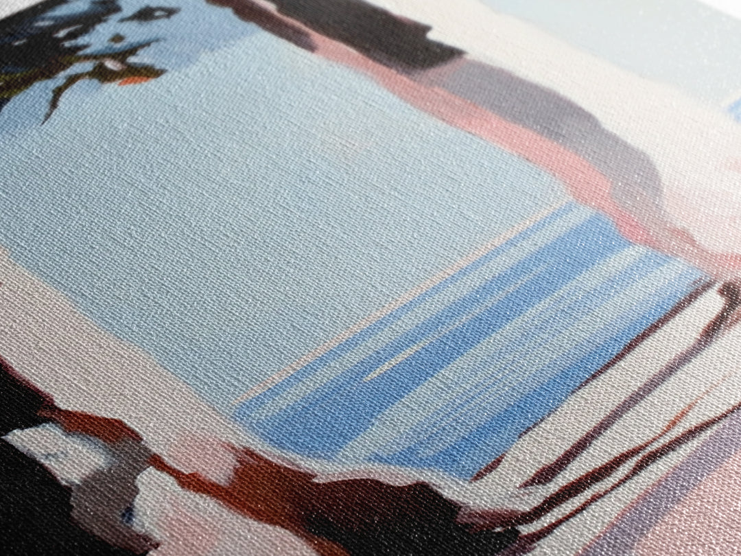 Coastal Trees, Beach Landscape, Minimalist Art, Framed Canvas Print, Modern Wall Art, Ocean View, Nature Decor, Living Room Wall Art