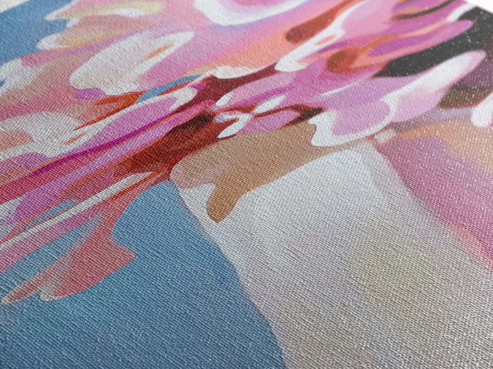 Romantic Bloom, Abstract Flowers, Pastel Art, Canvas Print, Feminine Home Decor, Minimalist Painting, Bedroom Aesthetic, Spring Wall Art