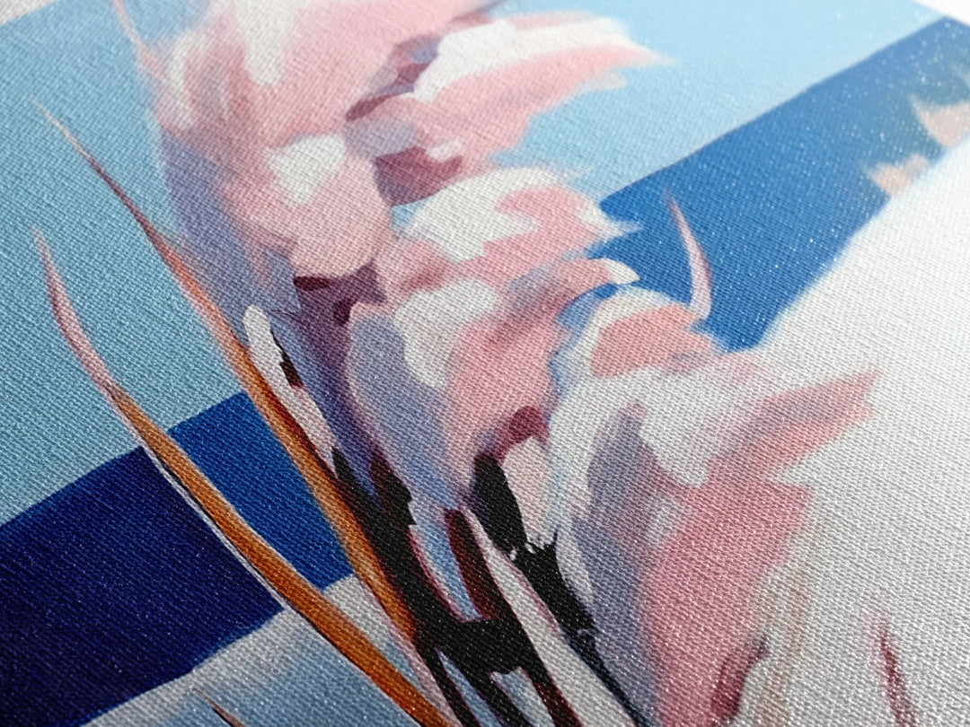 Beach Grass Art, Coastal Sand Dunes, Ocean Breeze Painting, Seaside Nature Print, Nautical Wall Decor, Framed Canvas Print