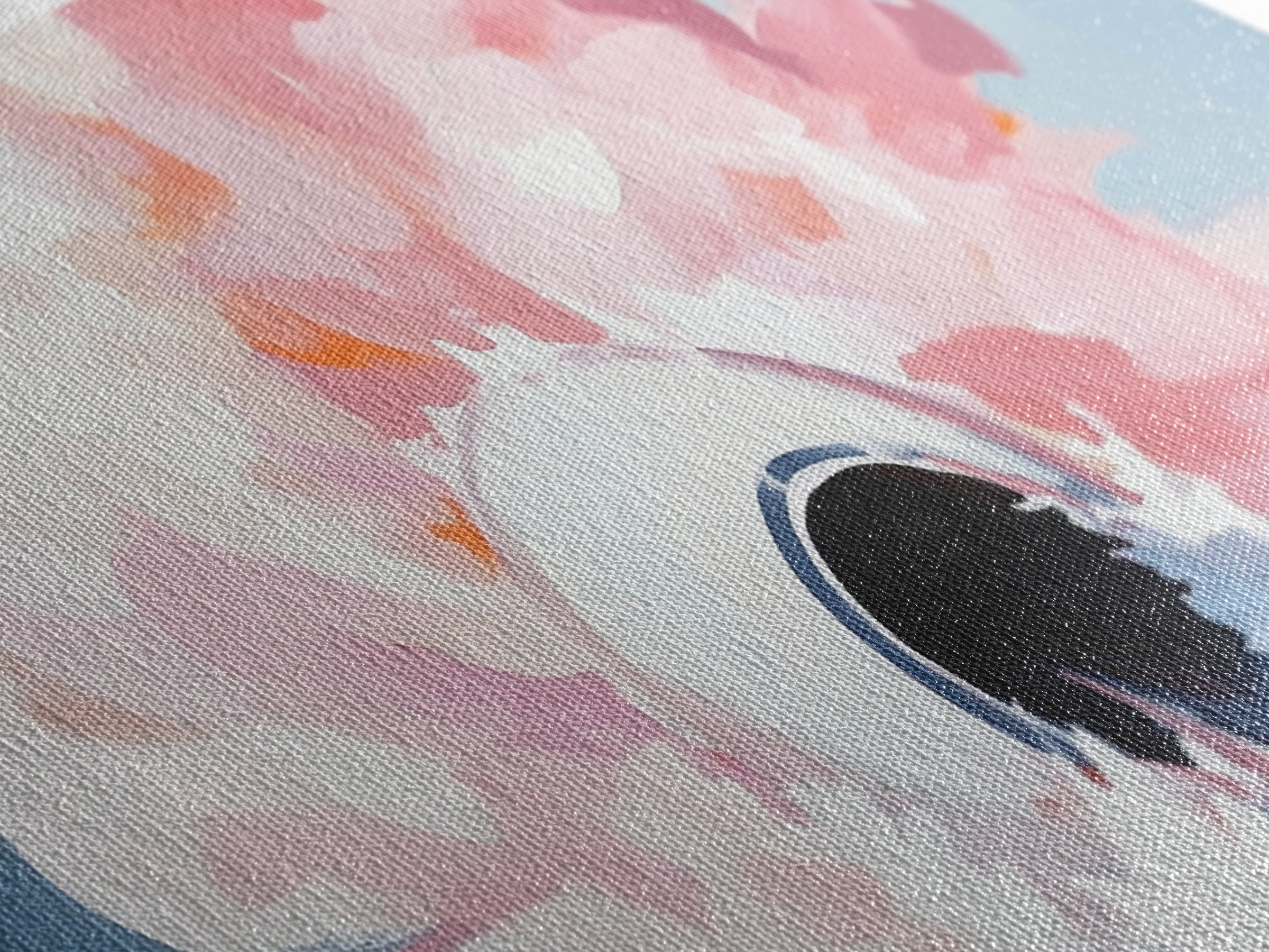 Abstract Explosion, Pink Cloud Art, Surreal Dreamy Painting, Modern Pastel Wall Decor, Whimsical Home Aesthetic, Framed Canvas Print