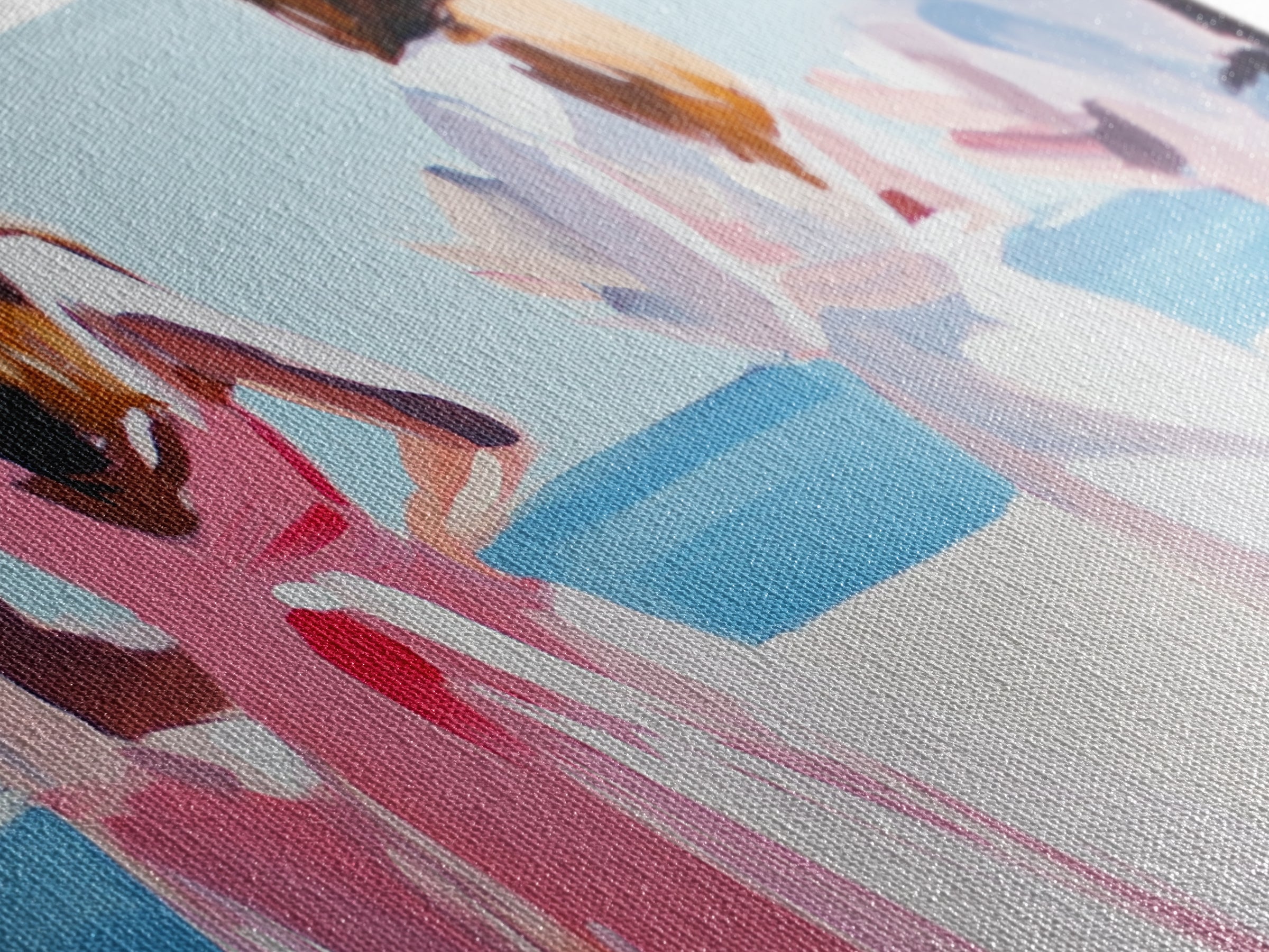 Beach Wedding Art, Elegant Women Painting, Soft Pastel Coastal Decor, Feminine Ocean Scene, Chic Minimalist Aesthetic, Canvas Print