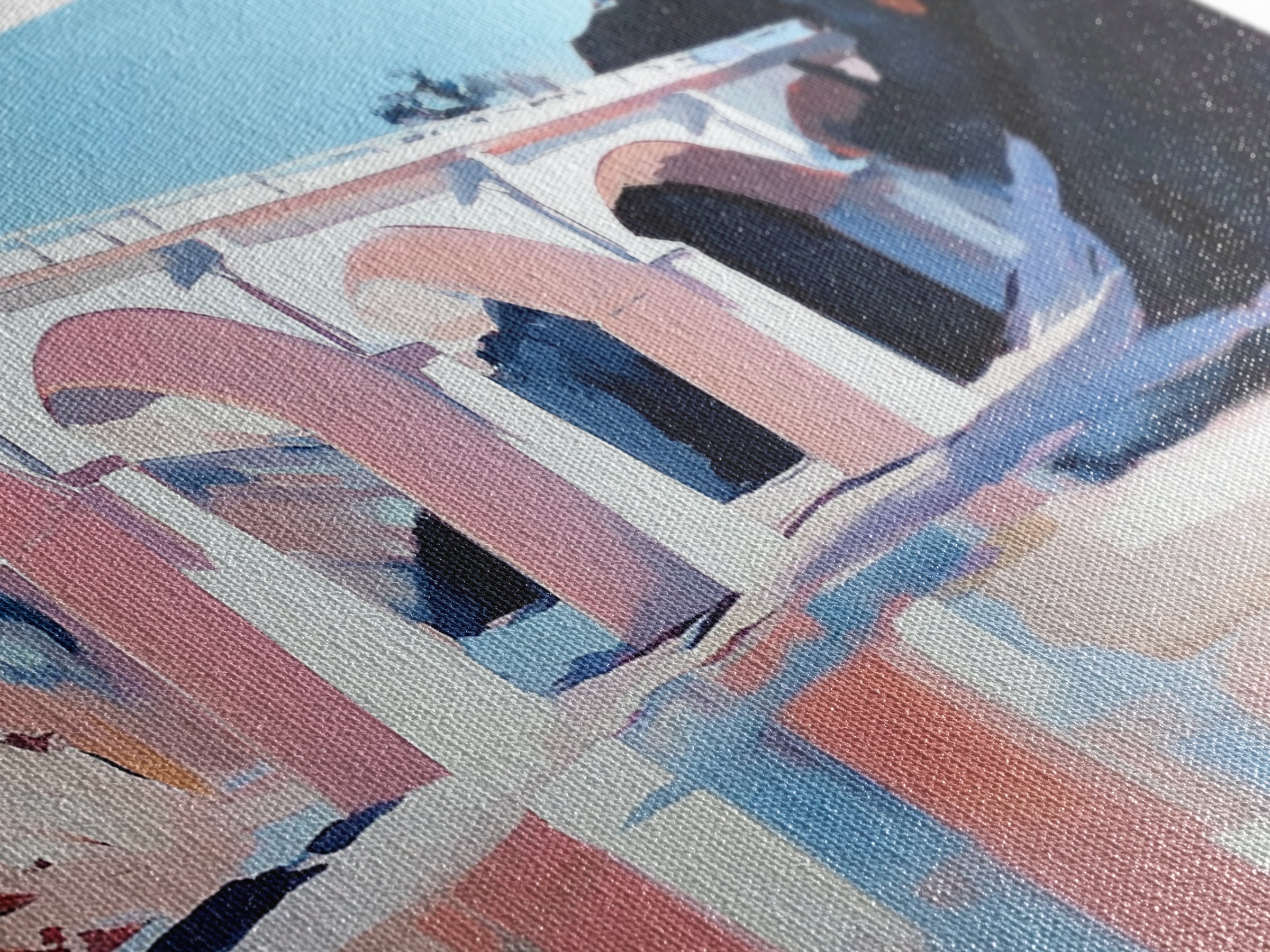 Bridge Reflection, Scenic River, Pastel Landscape, Canvas Print, Architecture Art, Living Room Wall Art, Minimalist Water Scene, Travel Art