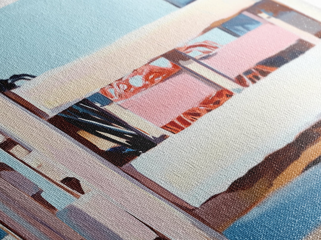 Boardwalk by the Beach, Coastal Landscape Print, Seaside Home Decor, Nautical Beach House, Minimalist Summer Art, Living Room Canvas Print