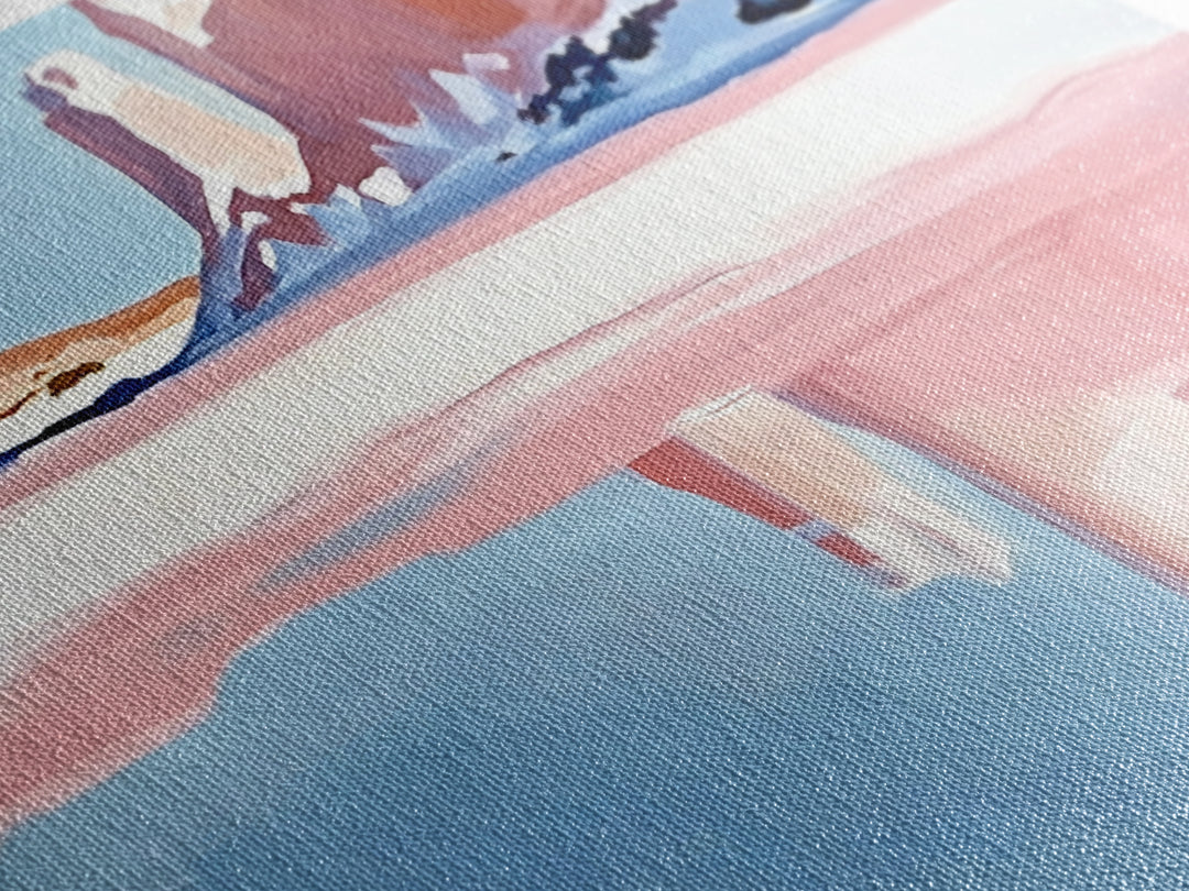 Desert Canyon Reflection, Southwest Landscape Art, Boho Nature Print, Western Wall Decor, Earthy Minimalist, Living Room Framed Canvas Print