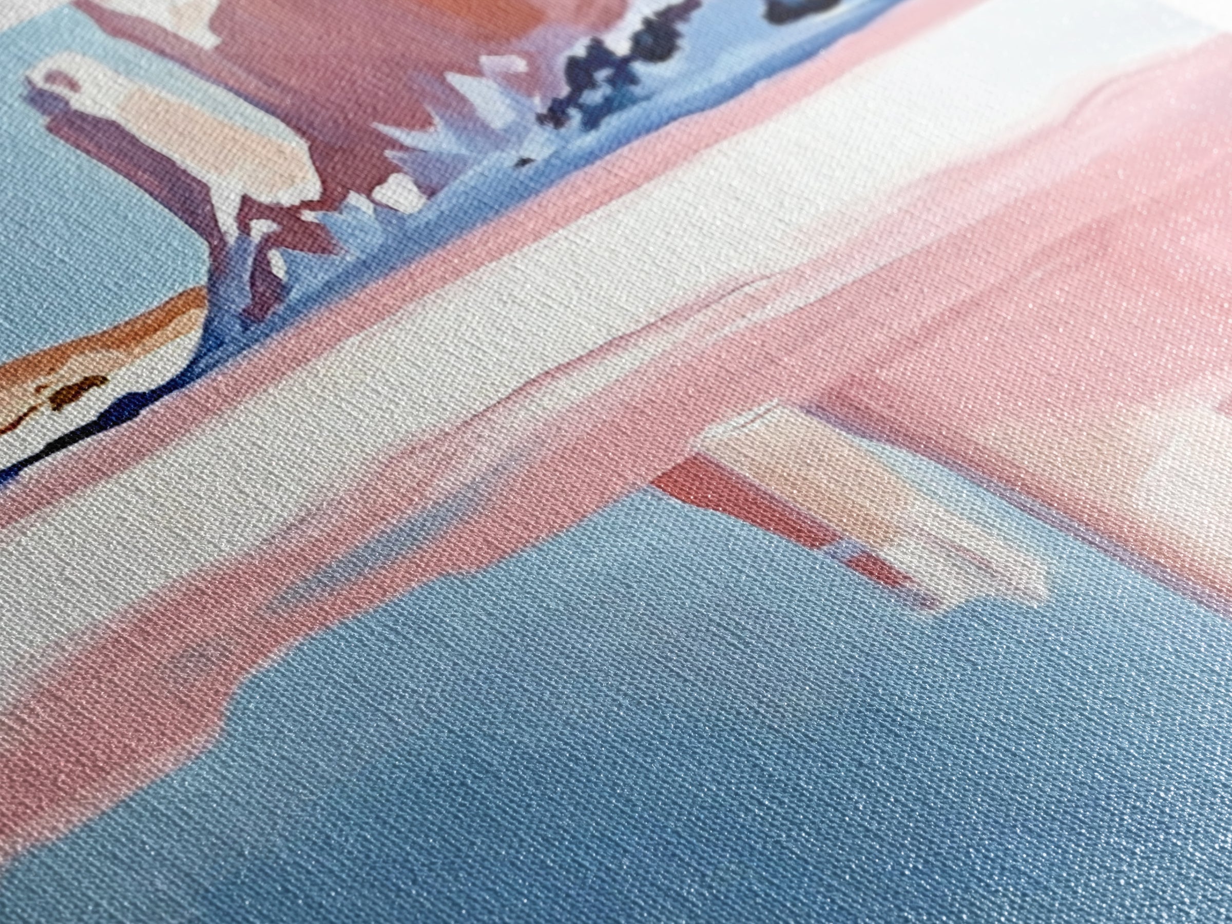 Desert Canyon Reflection, Southwest Landscape Art, Boho Nature Print, Western Wall Decor, Earthy Minimalist, Living Room Framed Canvas Print