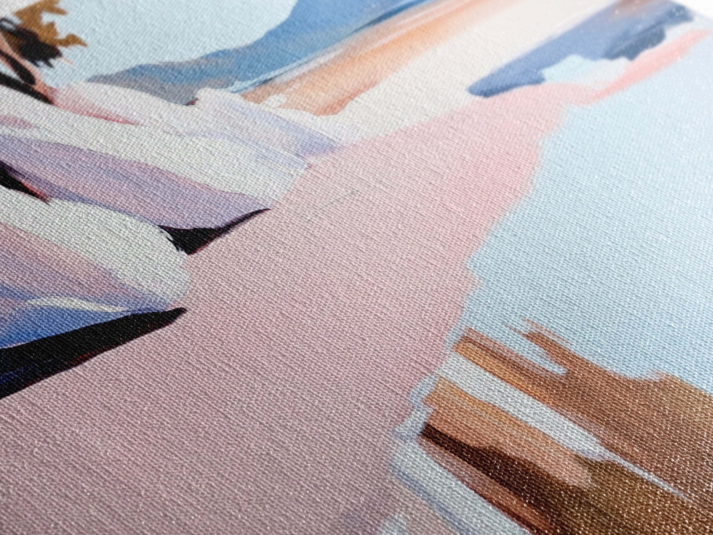 Beach Reflection, Sand, Canvas Print, Modern coastal decor, boho beach painting, tranquil water reflections, soft pastels, minimalist art