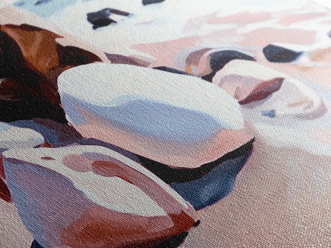 Coastal Rocks, Beach Waves, Ocean Wall Art, Framed Canvas Print, Nautical Decor, Summer Vibes, Relaxing Seaside Scene, Living Room Art