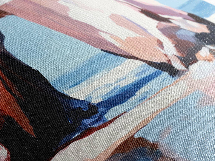 Rock Arch, Coastal Nature Art, Ocean Landscape Painting, Framed Canvas Print, Beach Wall Decor, Seascape Art, Minimalist Decor