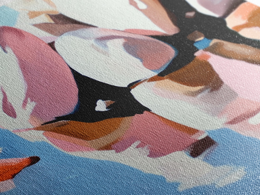 River Rocks, Reflections, Framed Canvas Print, Minimalist Nature Art, Abstract Water Scene, Earthy Wall Art, Modern Decor, Living Room