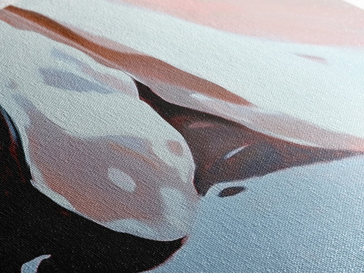 Close Up, Abstract Soft Art, Dreamy Minimalist Painting, Pastel Blue and Pink, Aesthetic Wall Decor, Neutral Modern Art, Canvas Print