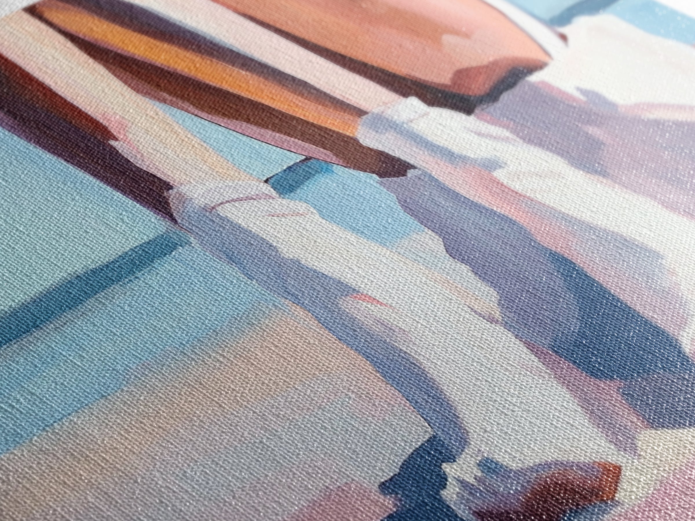 Beach Sitting, Relaxing Moment, Coastal Escape, Soft Pastels, Framed Canvas Print, Boho Art, Bedroom Wall Decor, Modern Minimalist Art