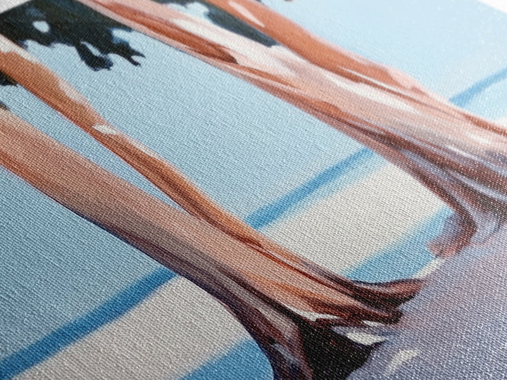 Beach Trees, Tropical Landscape, Nature Artwork, Coastal Home Decor, Minimalist Wall Art, Living Room Wall Art, Framed Canvas Print