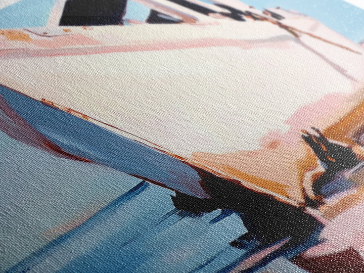 Beached Boat, Coastal Art, Nautical Decor, Canvas Print, Beach House Wall Art, Ocean Painting, Rustic Wall Decor, Living Room Art