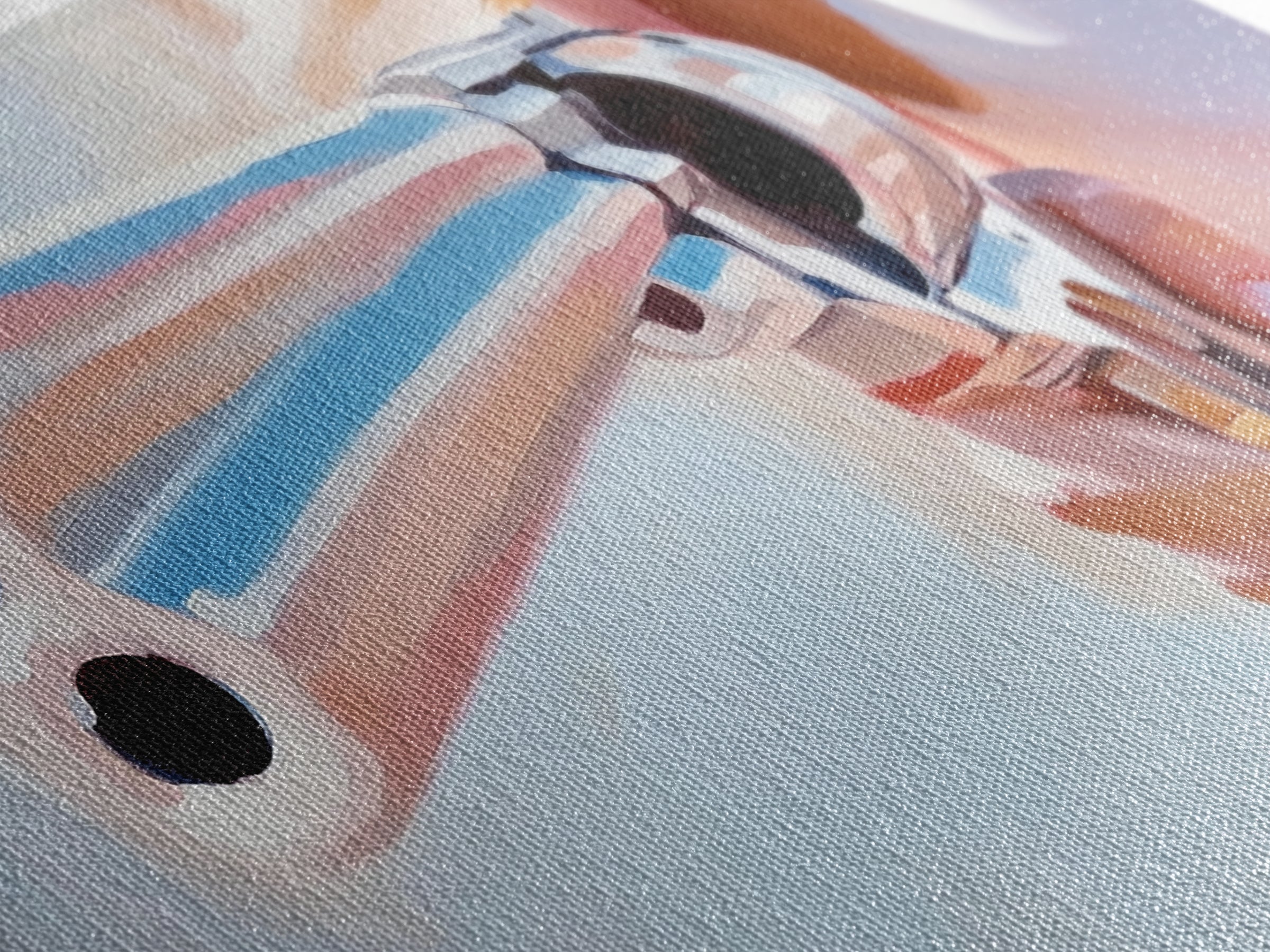 Chrome Gun, Western Art, Cowboy Decor, Canvas Print, Edgy Wall Art, Modern Painting, Masculine Art, Man Cave Wall Decor