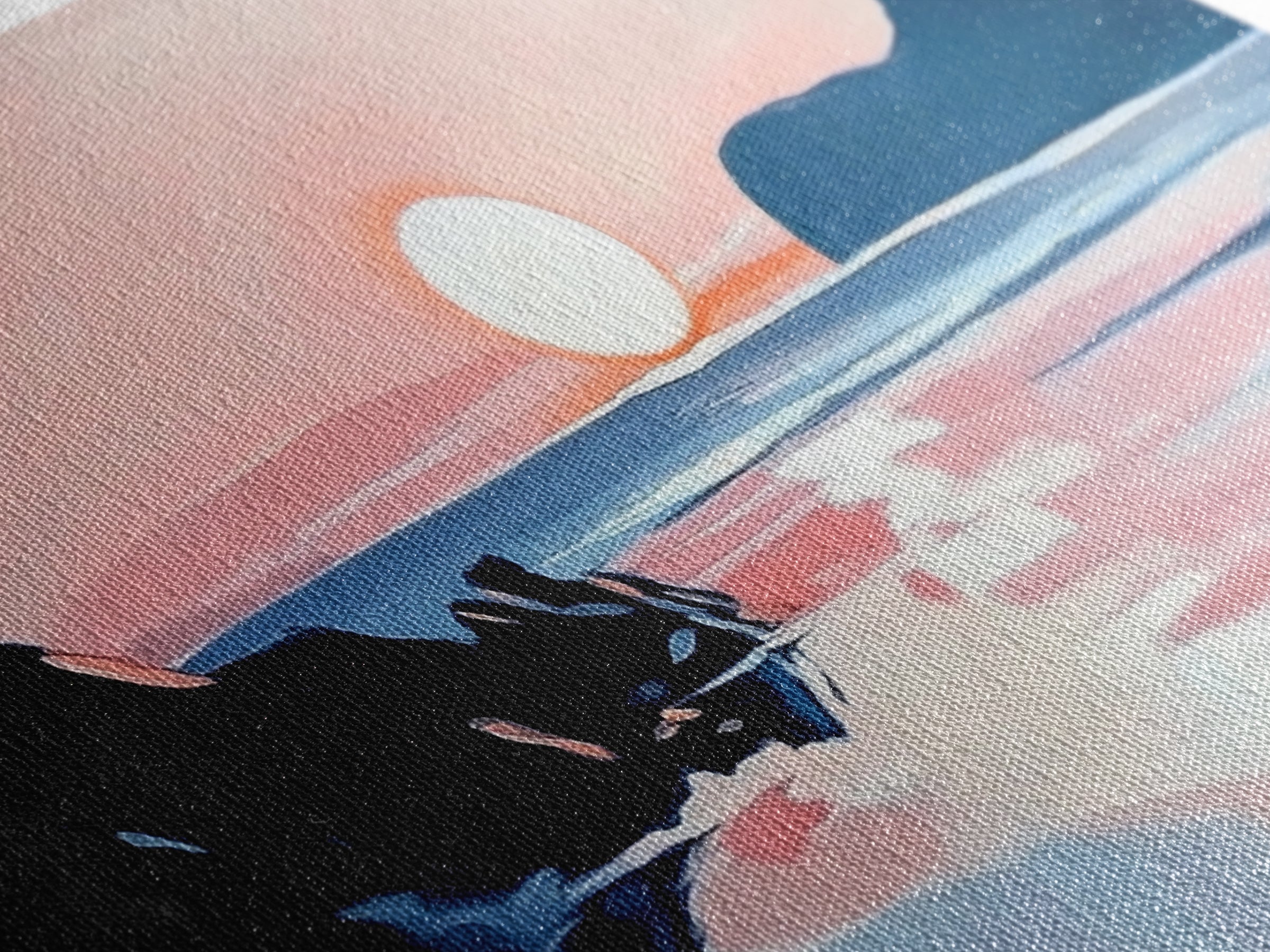 Dreamy Sunset, Coastal View, Framed Canvas Print, Serene Seascape, Beach House Decor, Modern Ocean Art, Calming Home Aesthetic