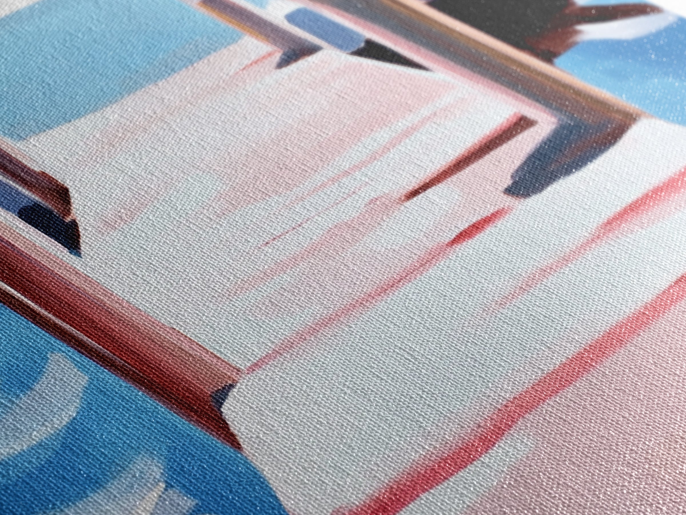 Dockside View, Nautical Art, Framed Canvas Print, Coastal Wall Decor, Beach House Aesthetic, Minimalist Ocean Painting