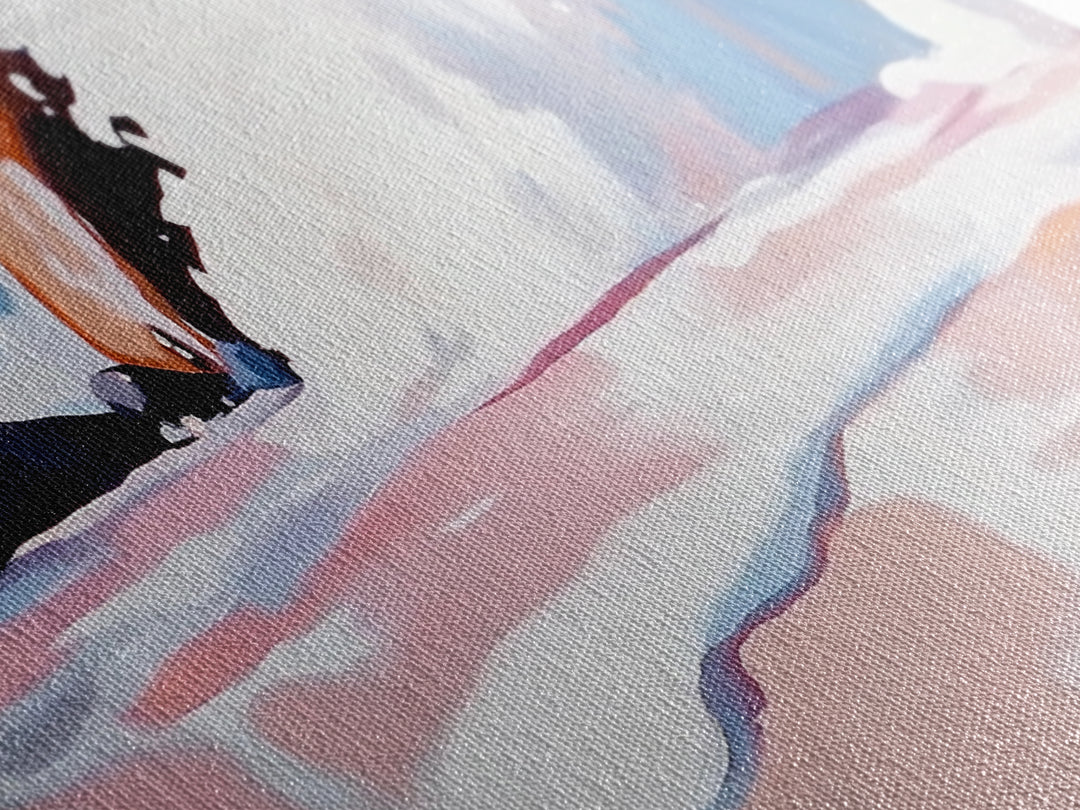 Rocky Shore, Wave Crash, Framed Canvas Print, Coastal Wall Art, Beach House Decor, Serene Seascape, Modern Ocean Painting